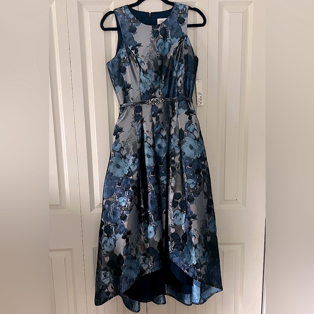 Eliza J High-Low Floral Jacquard Cocktail Dress NWT Size 8